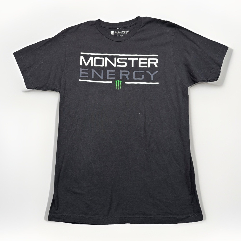 Monster Energy Black Tee Shirt Mens‎ Size Large Y2K Surf Skate